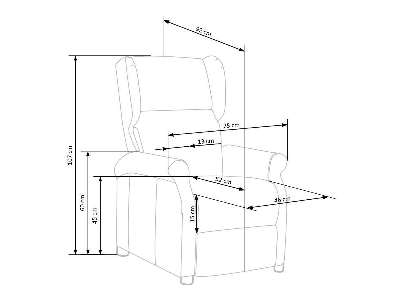 Reclinerlenestol Houston 878 (Bluvel 86)