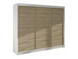 Garderobeskap Closico Durion II (Hvit + Sonoma eik)
