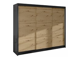 Garderobeskap Closico Durion II (Svart + Artisan eik)