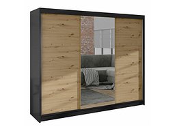 Garderobeskap Closico Durion I (Svart + Artisan eik)