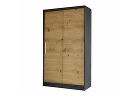 Garderobeskap Closico Structor I (Svart + Artisan eik)