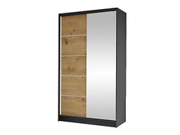 Garderobeskap Closico Fractor III (Svart + Artisan eik)