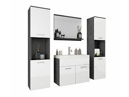 Baderomssett Sarasota 123 (Matera grå + Høyglans hvit)