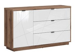 Kommode Fivale 100 (Mørk Delano eik + Høyglans hvit)