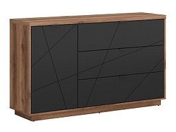 Kommode Fivale 100 (Mørk Delano eik + Matt svart)