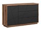 Kommode Fivale 100 (Mørk Delano eik + Matt svart)