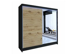Garderobeskap Closico Cavaris I (Svart + Artisan eik)