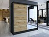 Garderobeskap Closico Cavaris III (Svart + Artisan eik)