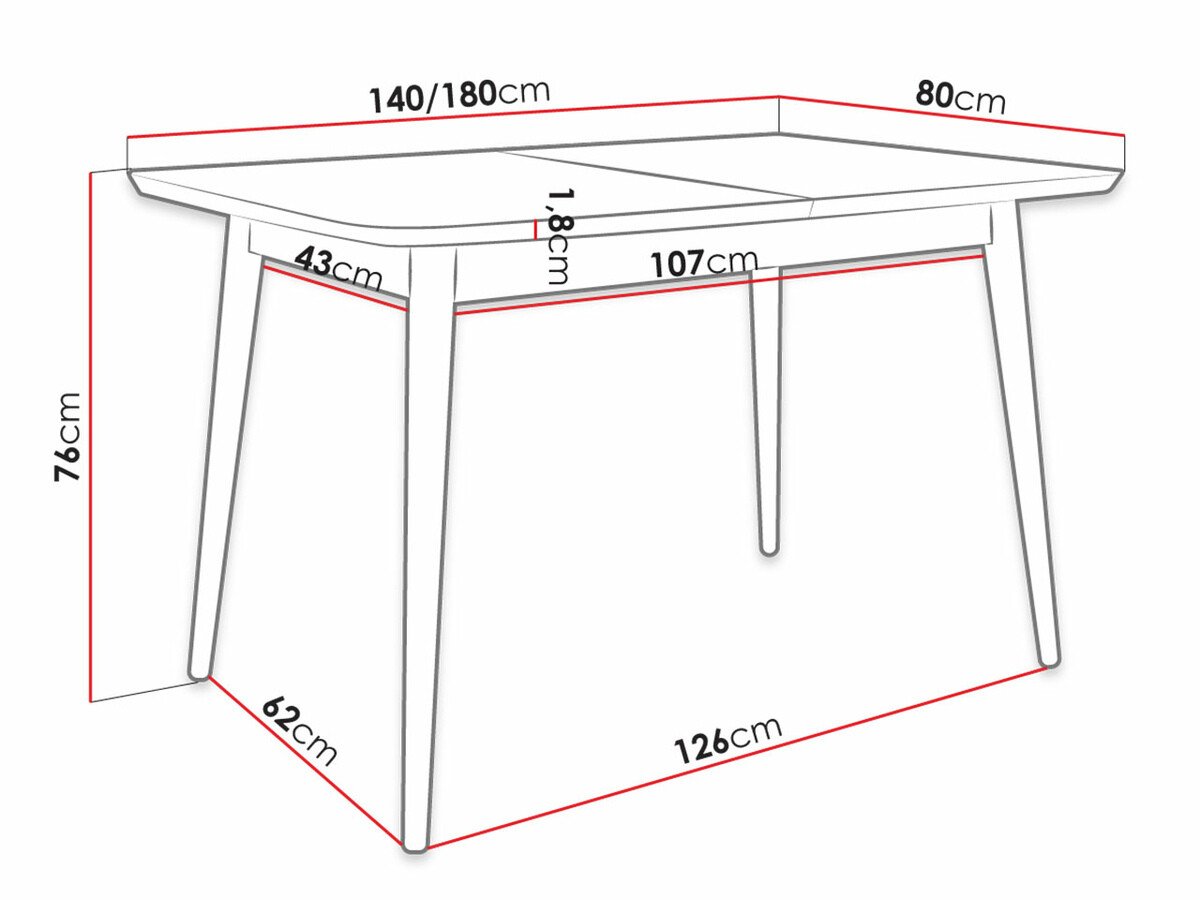 Bord Racine 131 (Svart)