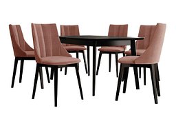 Spisegruppe Racine 139 (Svart + Magic Velvet 2258)