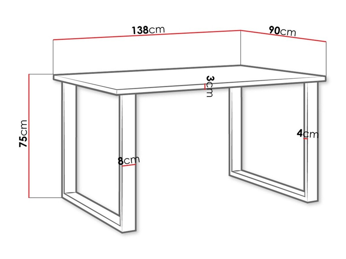 Bord Tucson 137 (Hvit + Svart)
