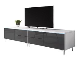 TV-benk Hortus I (Hvit + Blank grå)