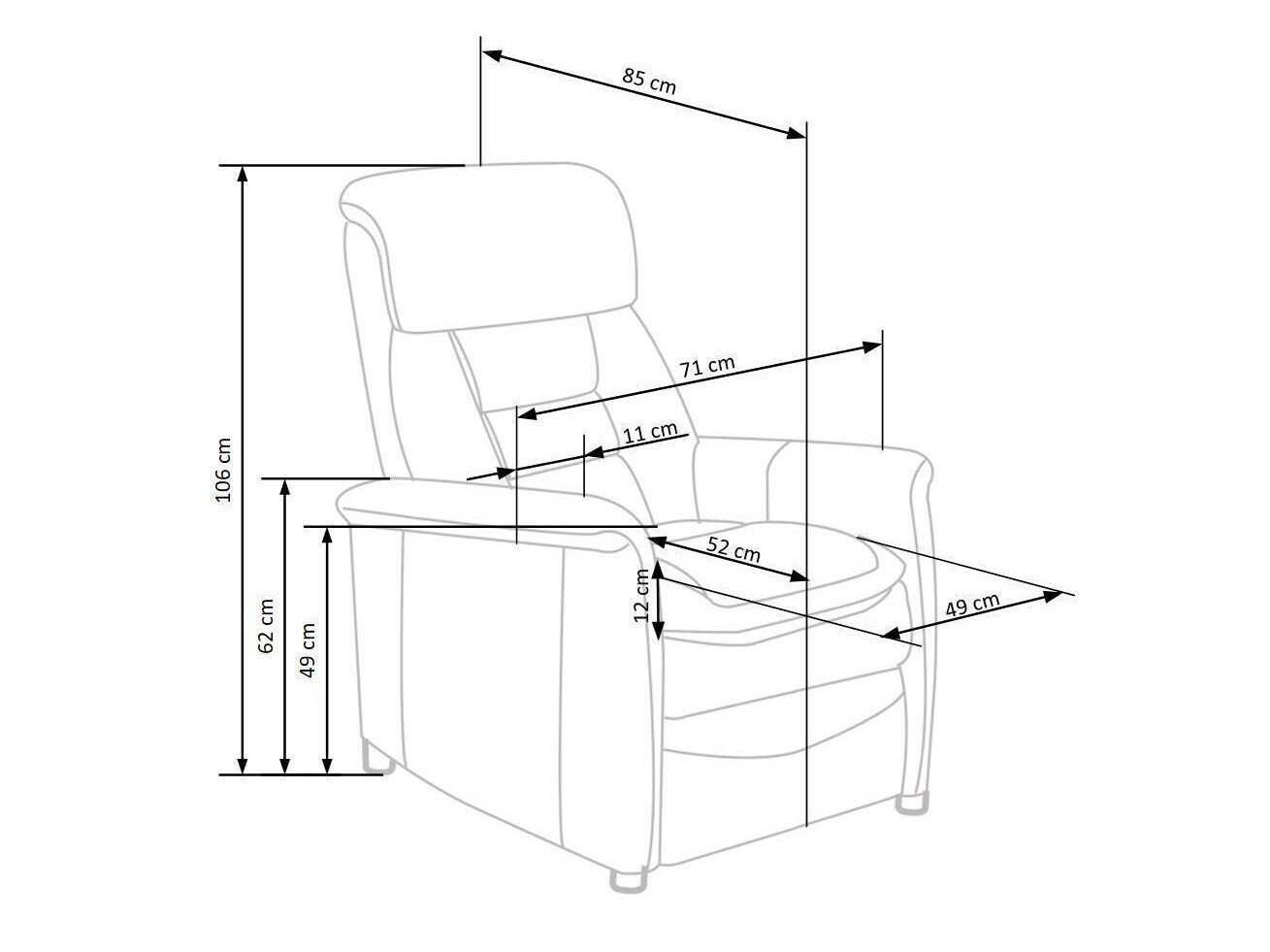 Reclinerlenestol Houston 1030 (Grå)