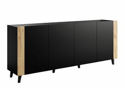 Skjenk Charlotte 183 (Svart + Craft eik)