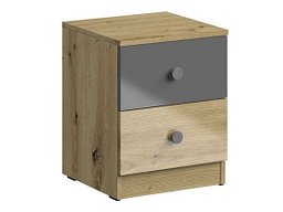 Nattbord Mirelbu 108 (Artisan eik + Blank grå)