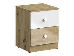 Nattbord Mirelbu 108 (Artisan eik + Høyglans hvit)