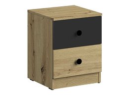 Nattbord Mirelbu 108 (Artisan eik + Svart)