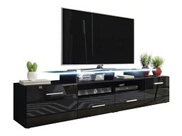 TV-benk Charlotte 117 (Svart + Svart høyglans)