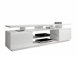 TV-benk Figura (Hvit + Høyglans hvit)