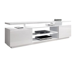 TV-benk Figura (Hvit + Høyglans hvit)