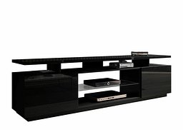 TV-benk Figura (Svart + Svart høyglans)