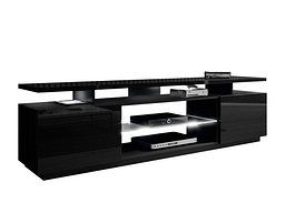 TV-benk Figura (Svart + Svart høyglans)