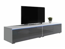 TV-benk Hortus (Hvit + Blank grå)