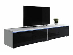 TV-benk Hortus (Hvit + Svart høyglans)