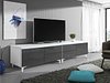 TV-benk Hortus I (Hvit + Blank grå)