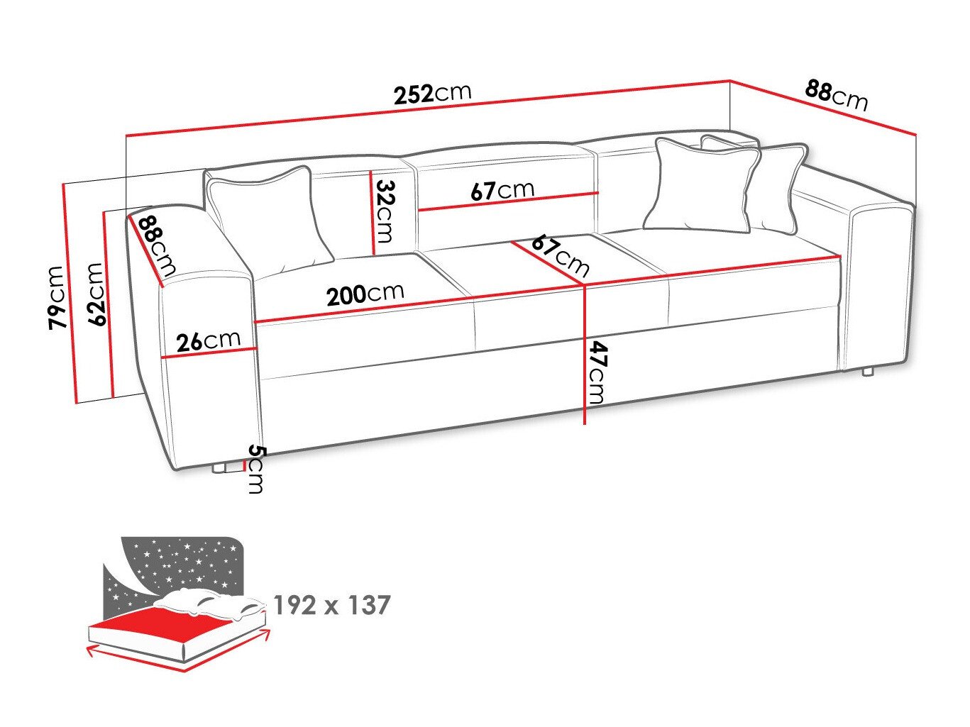 Sovesofa Clovis 114 (Poso 02)