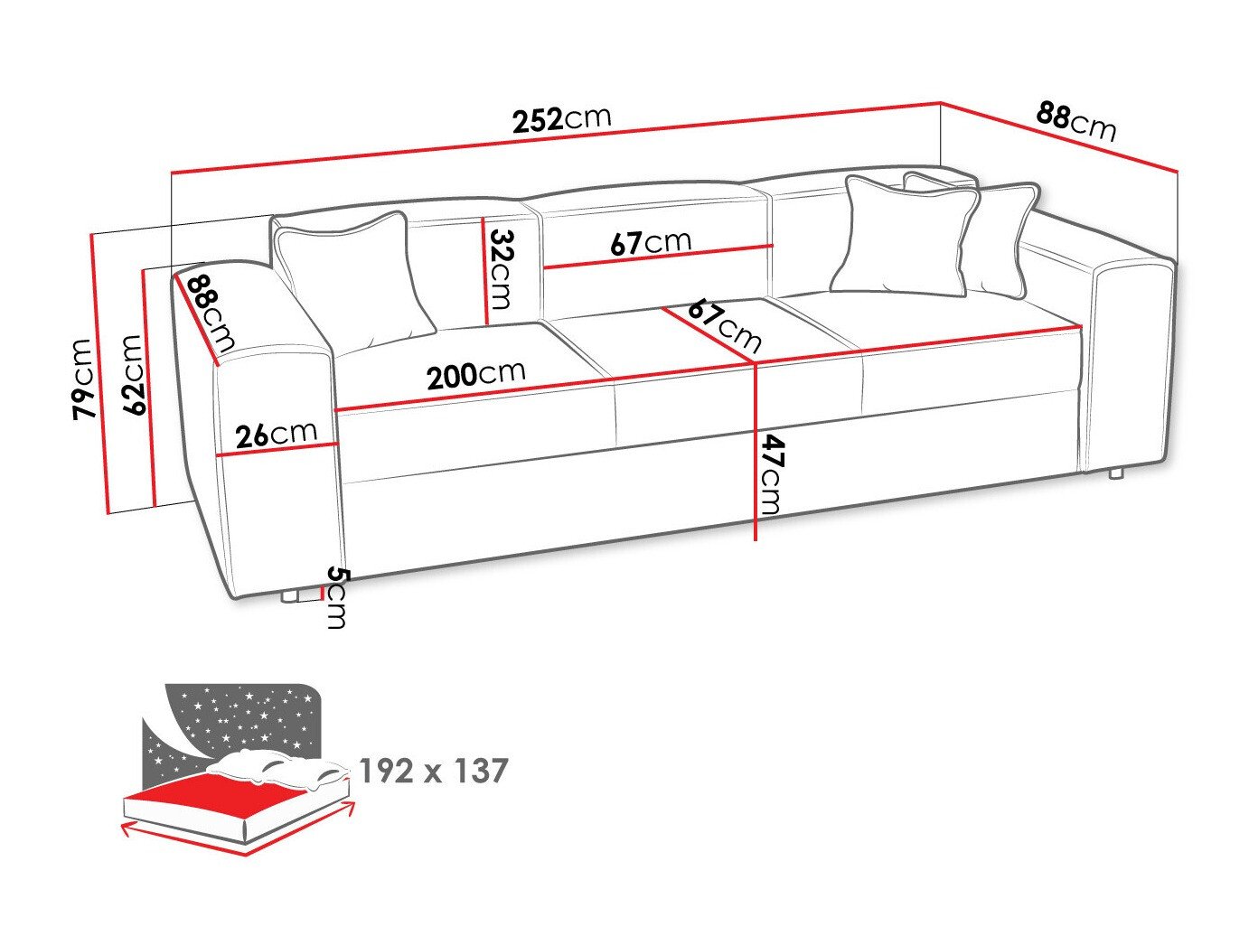 Sovesofa Clovis 114 (Poso 14)