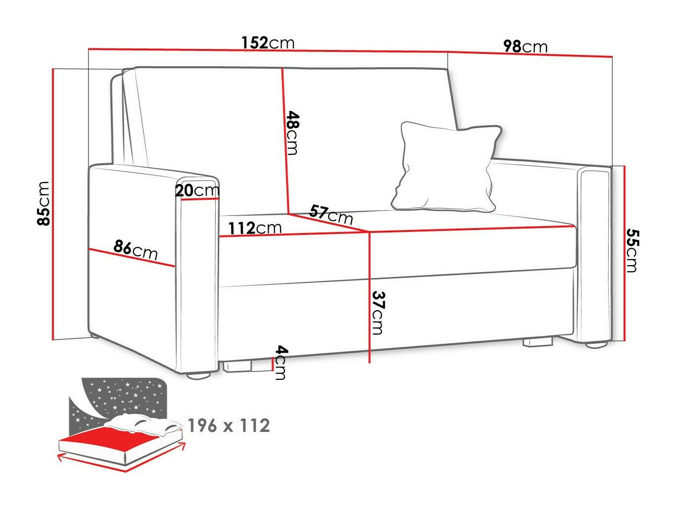 Sovesofa Clarlen II (Poso 100)