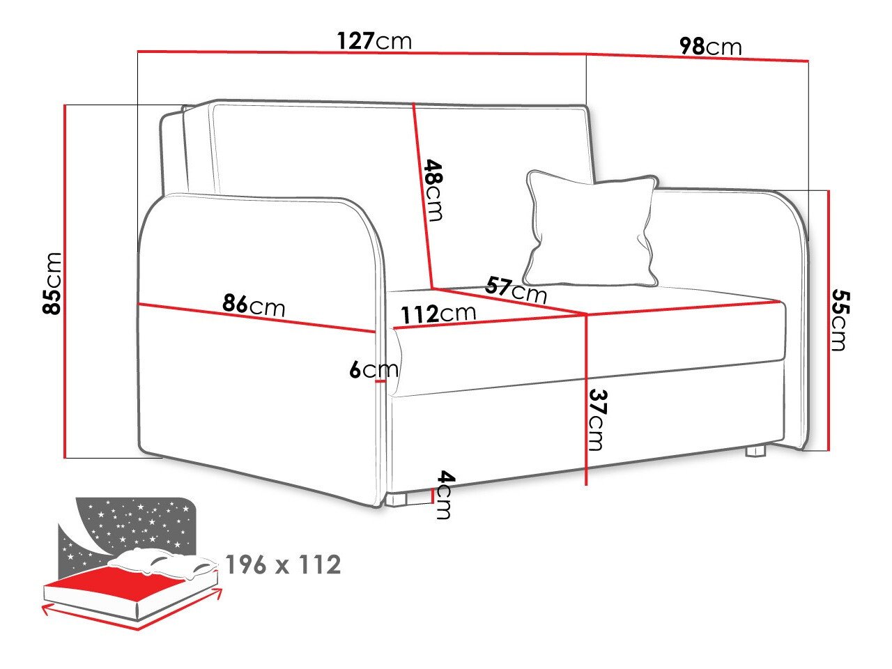 Sovesofa Lirael II (Mono 248)