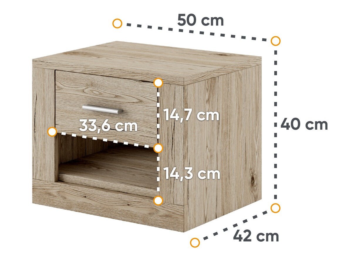Nattbord Cirdelu 107 (San Remo eik)