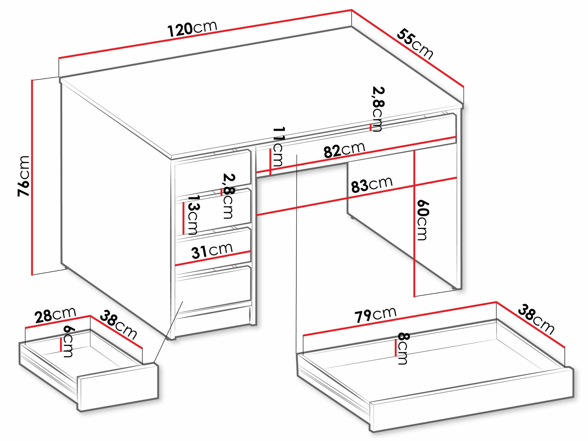 Skrivebord Comfivo Terros I (Beige)