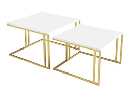 Salongbordsett Oswego 110 (Hvit + Gullfarget)