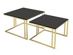 Salongbordsett Oswego 110 (Svart + Gullfarget)