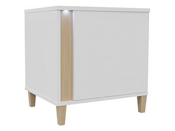 Nattbord Florem (Hvit + Høyglans hvit + Lyst tre)