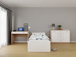 Soveromssett Novsore 149 (Sonoma eik + Hvit)
