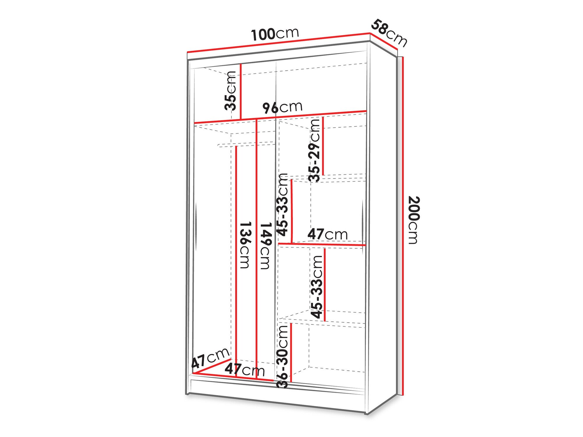 Garderobeskap Closico Structor I (Sonoma eik + Hvit)