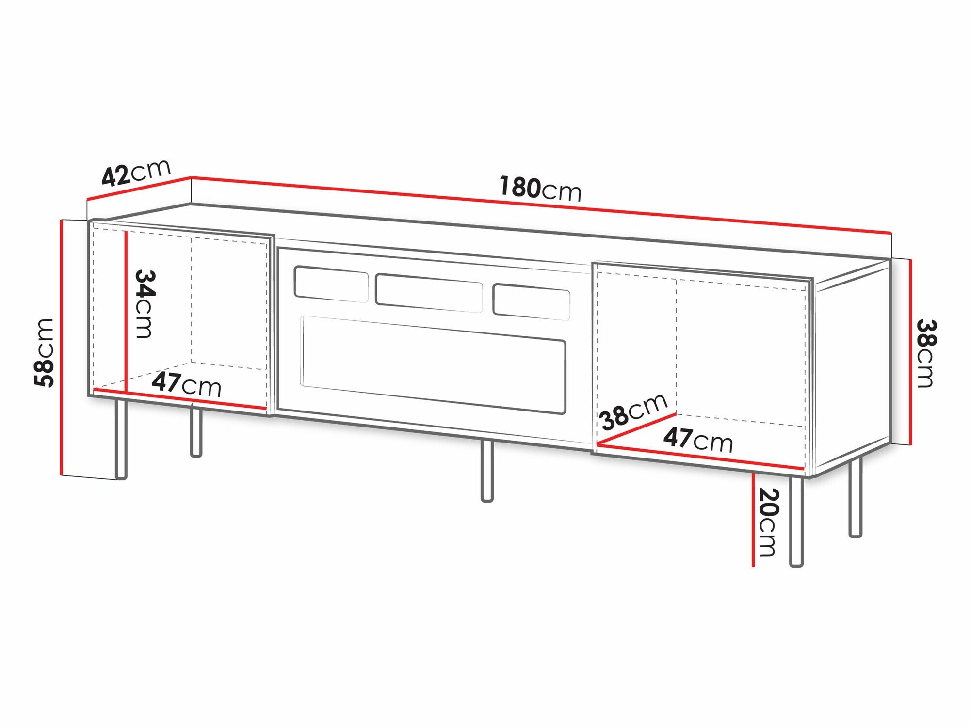 TV-benk Ratio (Hvit)