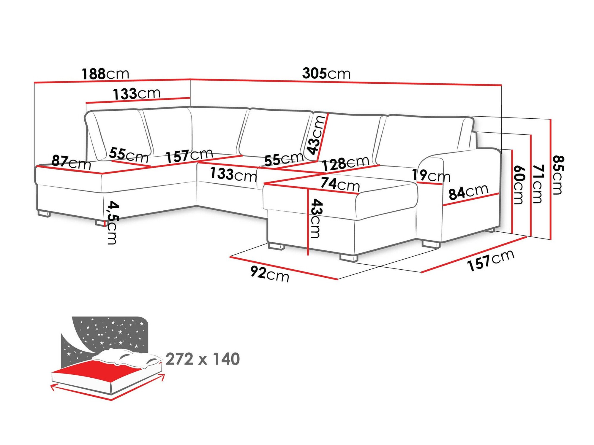 Hjørnesofa Comfivo Flumen (Clara 215.02)