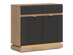 Kommode Teselbu 102 (Antrasitt + Eik)