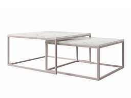 Salongbordsett Oswego 133 (Hvit marmor + Cashmere)