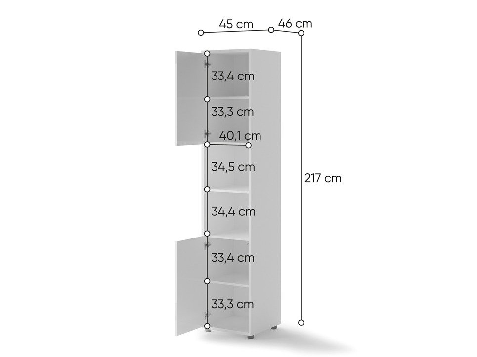 Bokhylle Concept Lenart III (Hvit + Høyglans hvit)