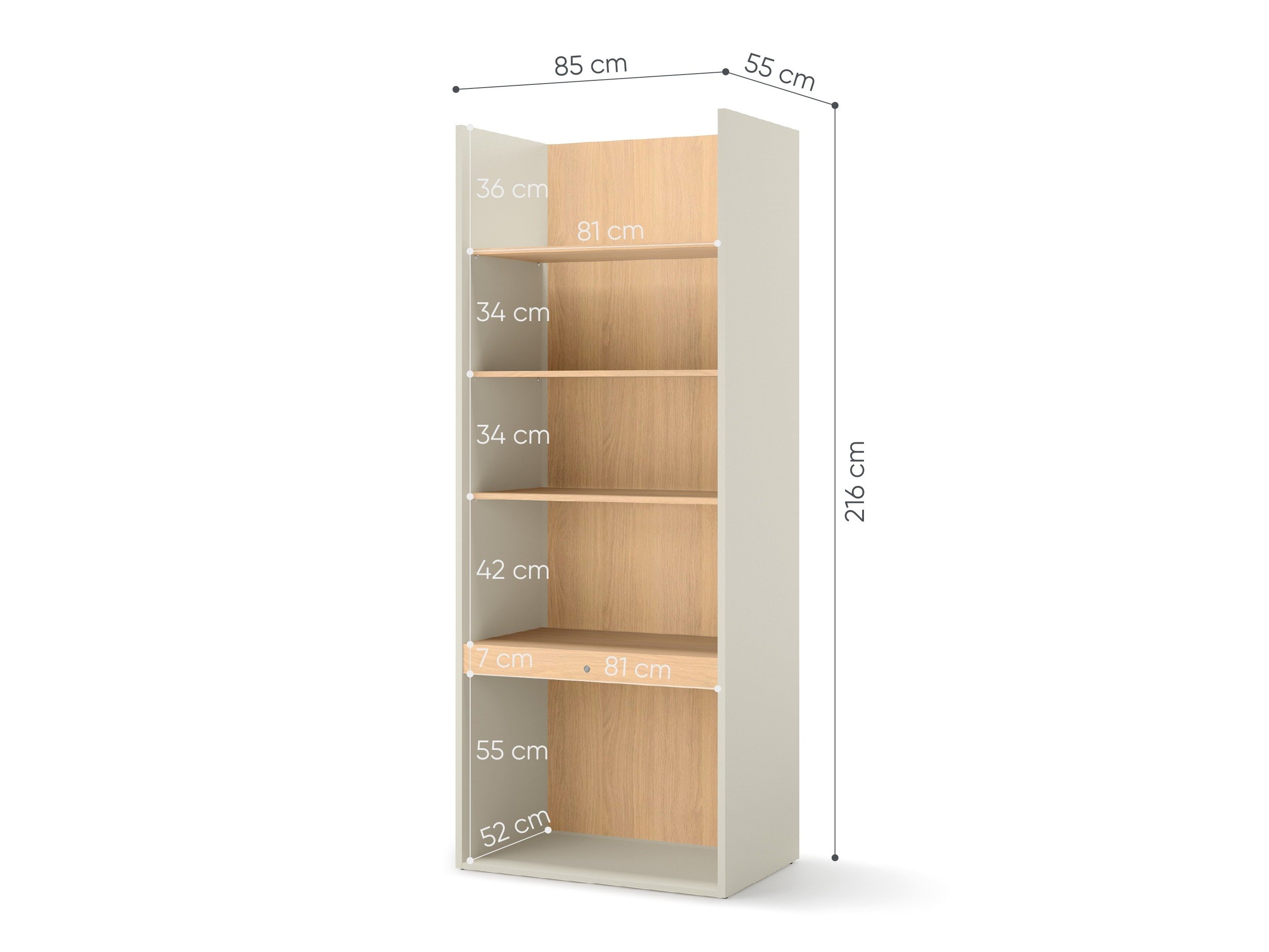 Bokhylle Evareve 103 (Eik + Lys brun)