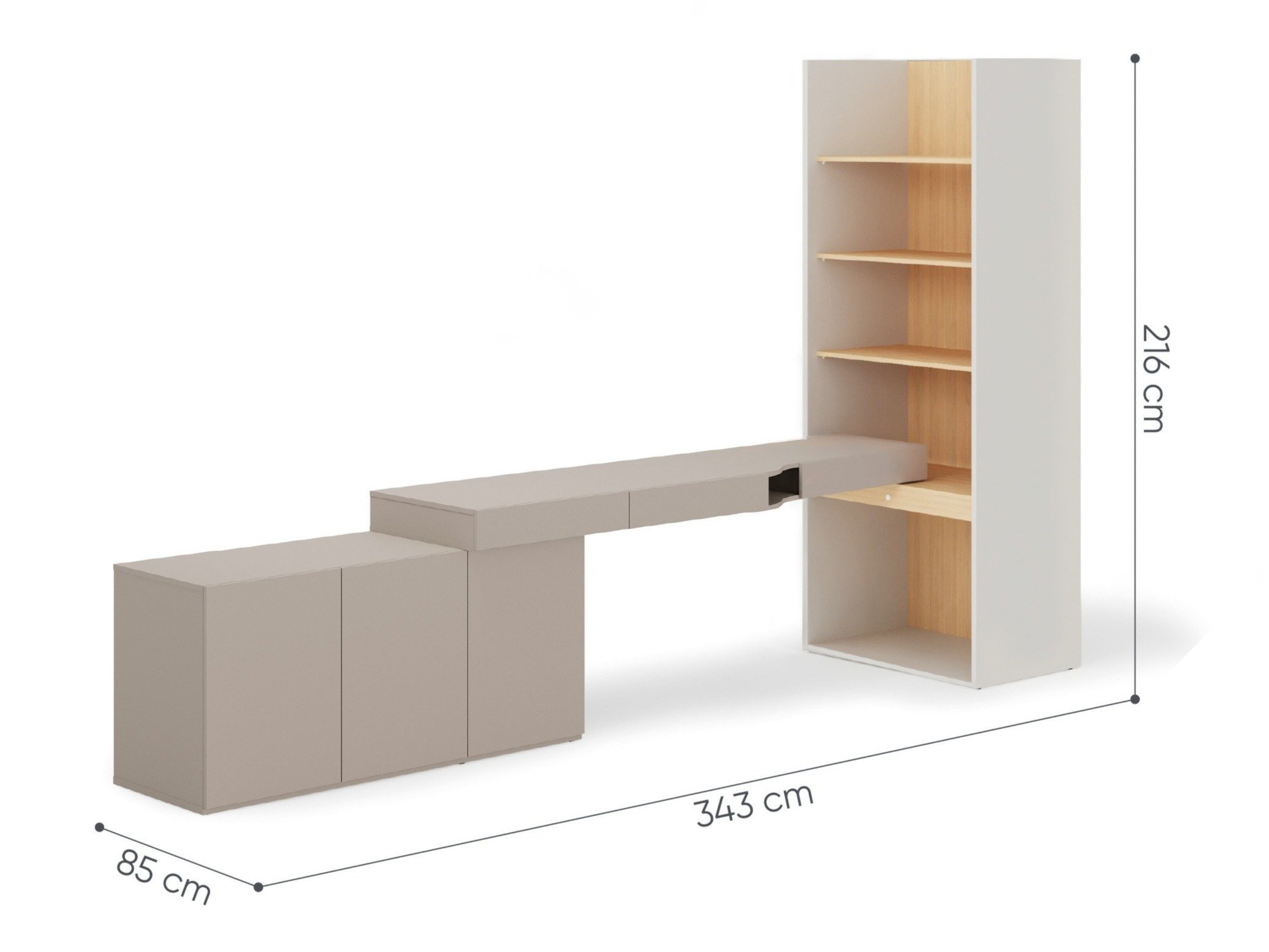 Hjemmekontor Evareve 118 (Grå + Eik)