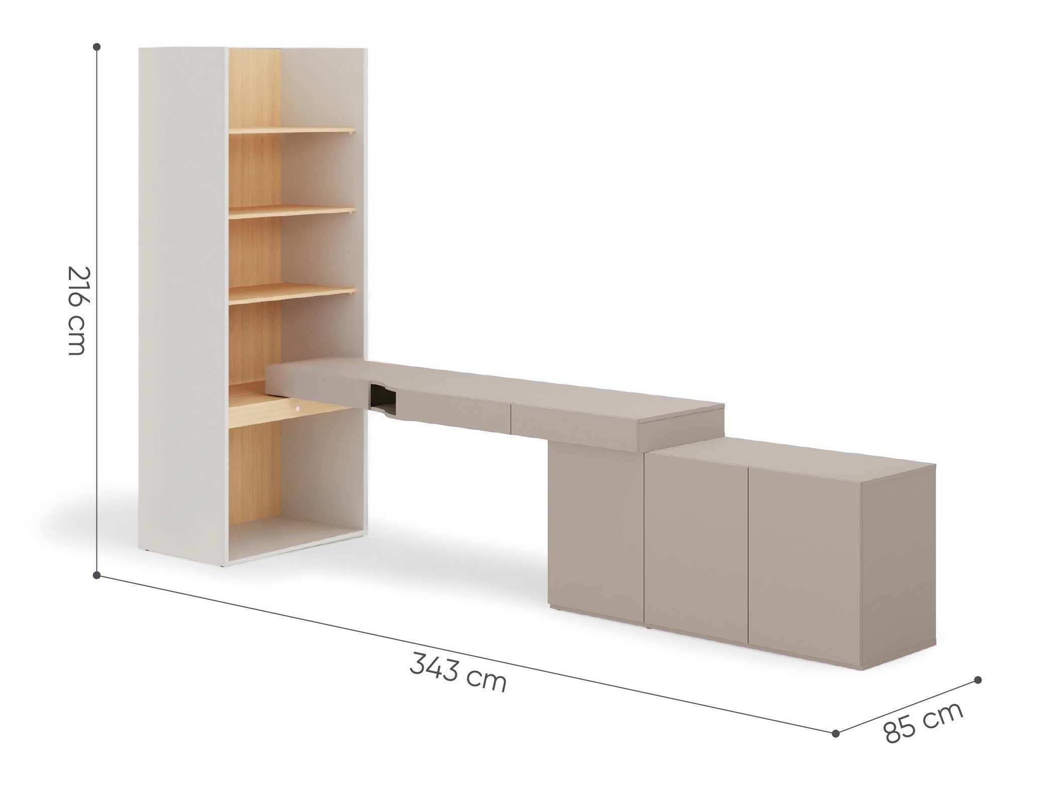 Hjemmekontor Evareve 118 (Grå + Eik)