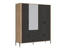 Garderobeskap Flosora 135 (Antrasitt)