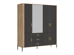 Garderobeskap Flosora 135 (Antrasitt)
